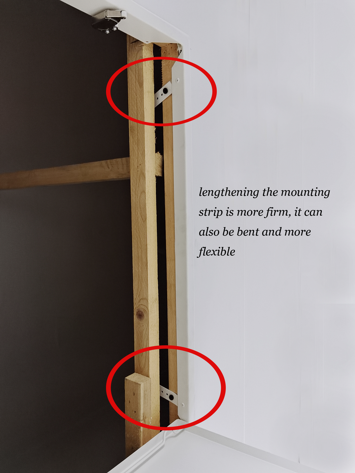 Practice of installation and reinforcement of access panel.